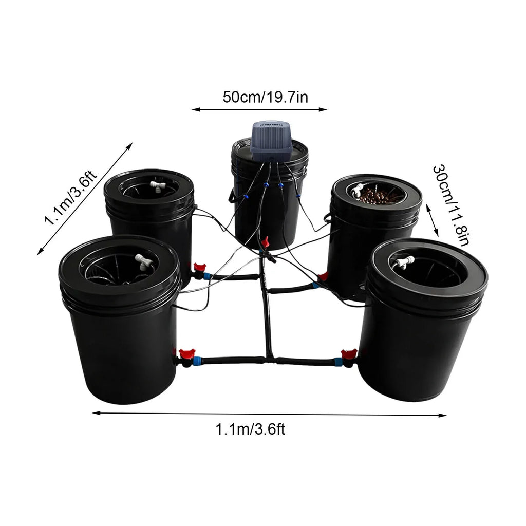 Miumaeov Hydroponics Growing System 5 Gallon Hydroponic Bucket System Kit Hydroponics Growing System for Vegetables Gardening System