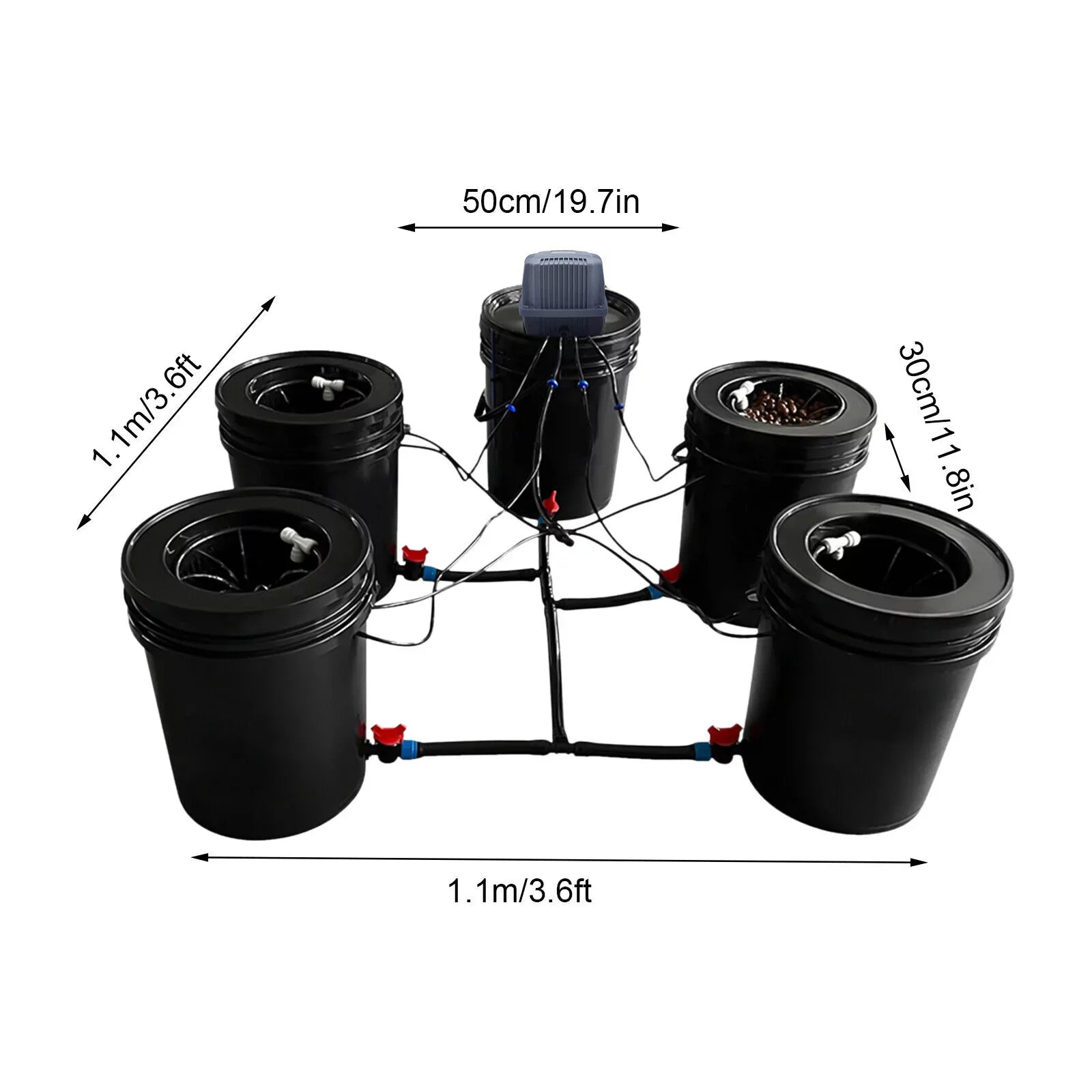 Miumaeov Hydroponics Growing System 5 Gallon Hydroponic Bucket System Kit Hydroponics Growing System for Vegetables Gardening System