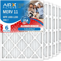 12x24x2 Air Filter MERV 11 Comparable to MPR 1000, MPR 1200 & FPR 7 Electrostatic Pleated Air Conditioner Filter 6 Pack HVAC Premium USA Made 12x24x2 Furnace Filters by AIRX FILTERS WICKED CLEAN AIR.