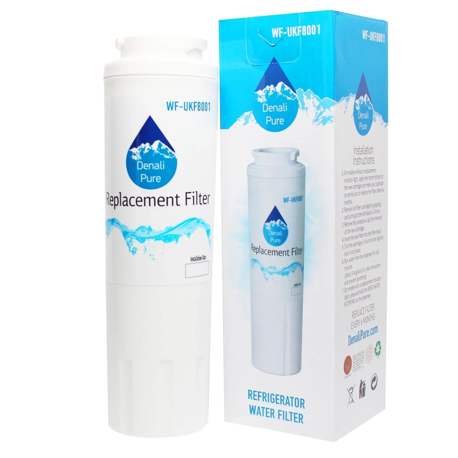 5-Pack Matching with Amana ARSE67RBW Refrigerator Water Filter - Matching with Amana UKF8001AXX Fridge Water Filter Cartridge