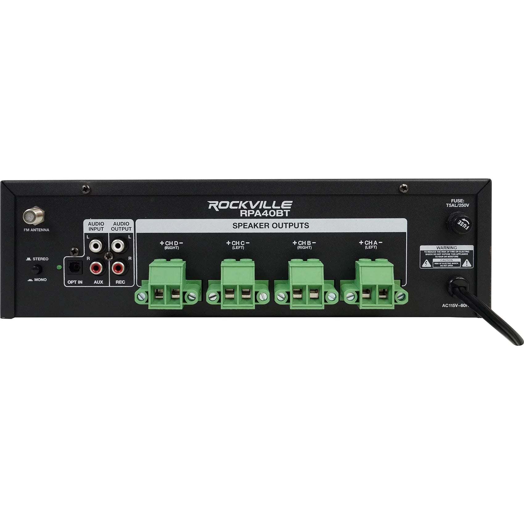 Rockville RPA40BT 4-Room/Zone Home Audio Kit w/Receiver+(8) In-Wall Speakers