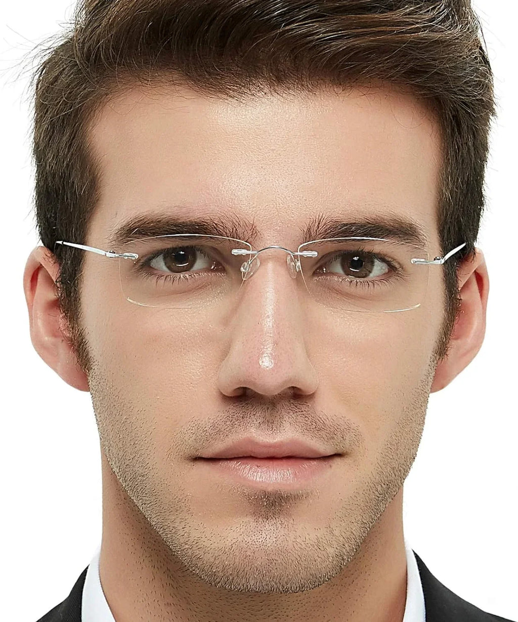 OCCI CHIARI Reading Glasses 1.5 For Mens Lady Designer Readers with Comfortable Frameless Long-lasting Spring Hinge 1.0 1.5 2.0 2.5 3.0 3.5