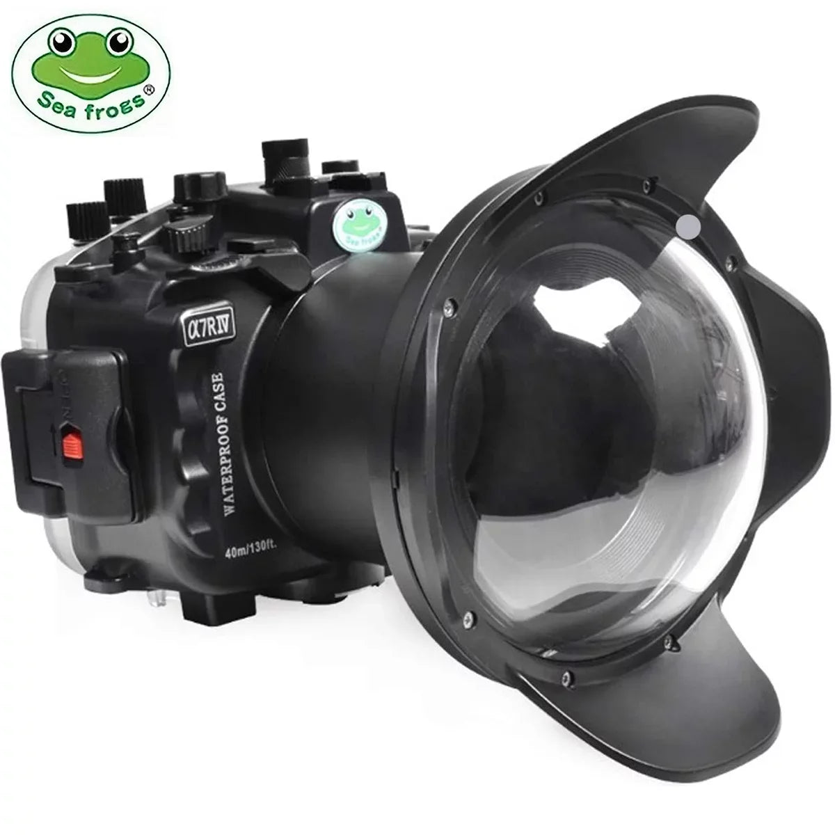 Seafrogs [40M/130FT] Underwater Housing Waterproof Case w/ 6 Inch Dome Port Kit for Sony A7R IV A7R4 ILCE-7R IV Matching with Sony FE 16-35mm F/4 28-70mm F3.5-5.6, 12-24mm F4 G Lens-Black