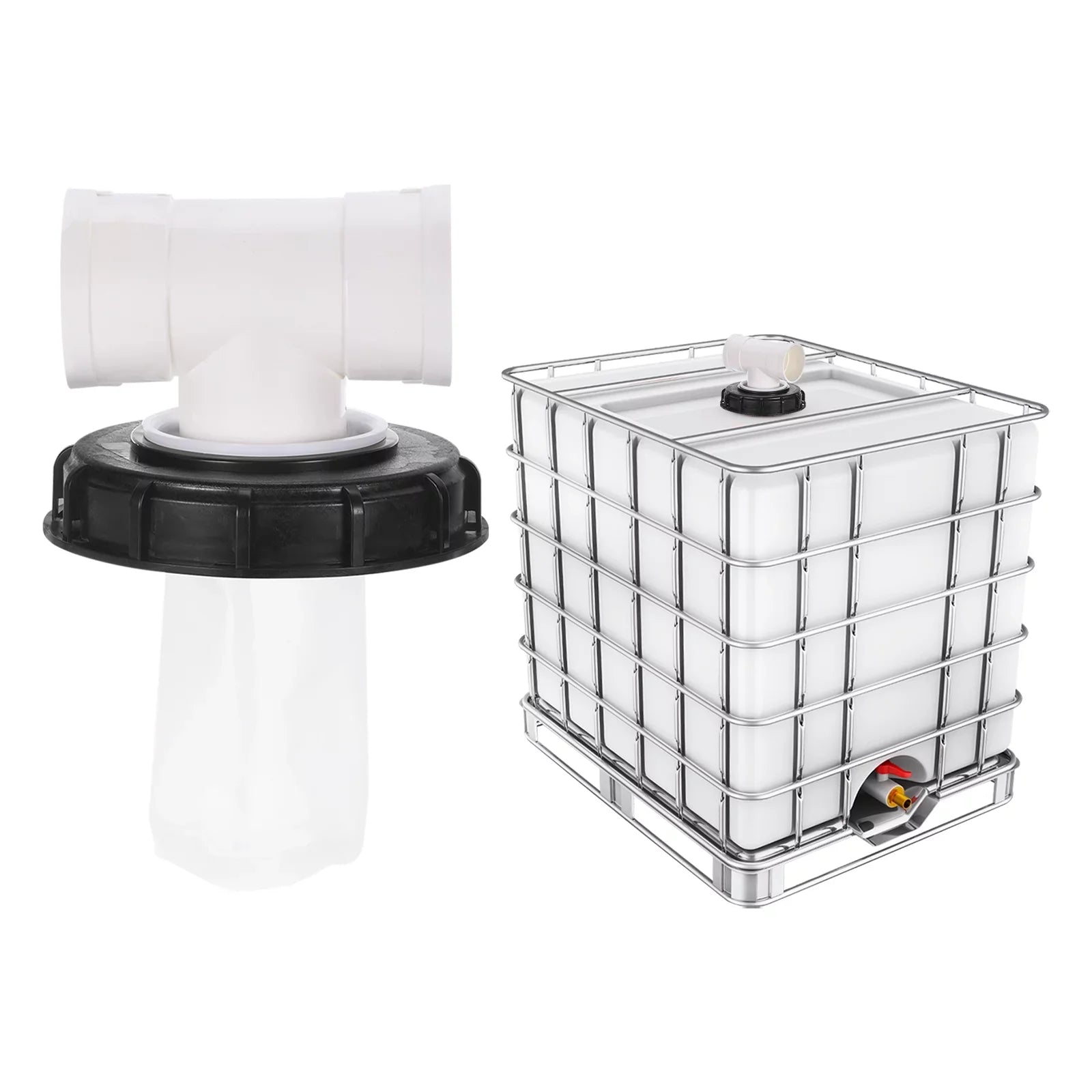 163mm IBC Lid Filter Wrap T-Shaped Rainwater Tank IBC Tote Protection with Washable Nylon Filter