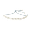 Gemistry White Cultured Freshwater Pearl Adjustable Slider Bracelet in 925 Sterling Silver for Women