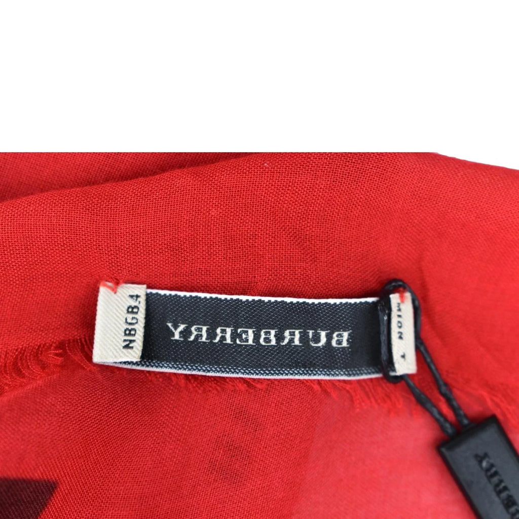 BURBERRY Leopard Print Multicolor Scarf Red