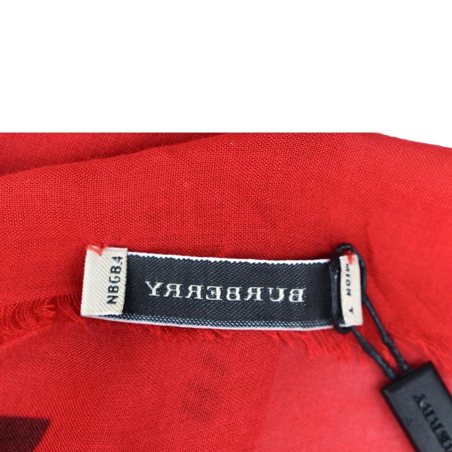BURBERRY Leopard Print Multicolor Scarf Red