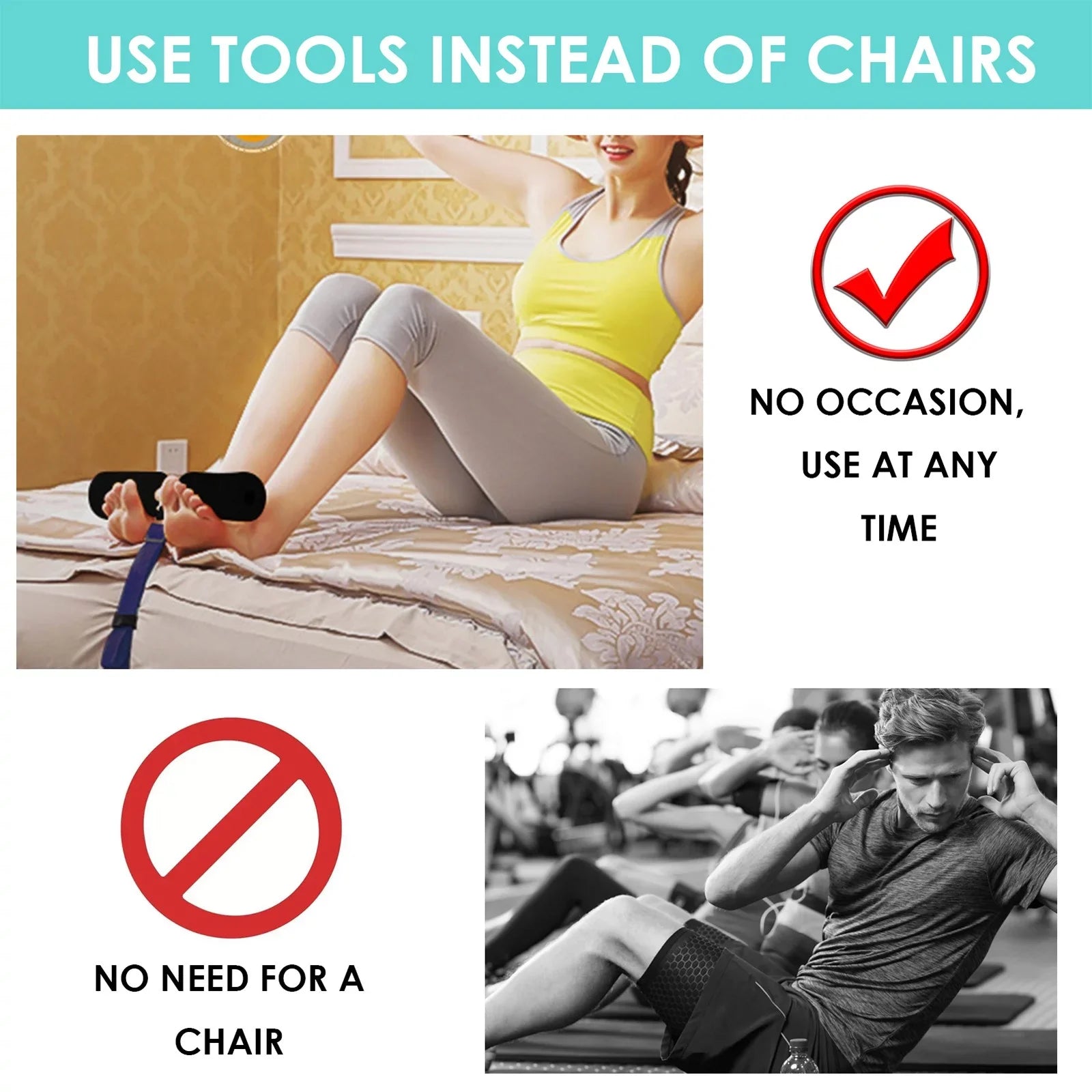 Nordic Hamstring Curl - Home Fitness With Padded Bar for Home Travel Workout