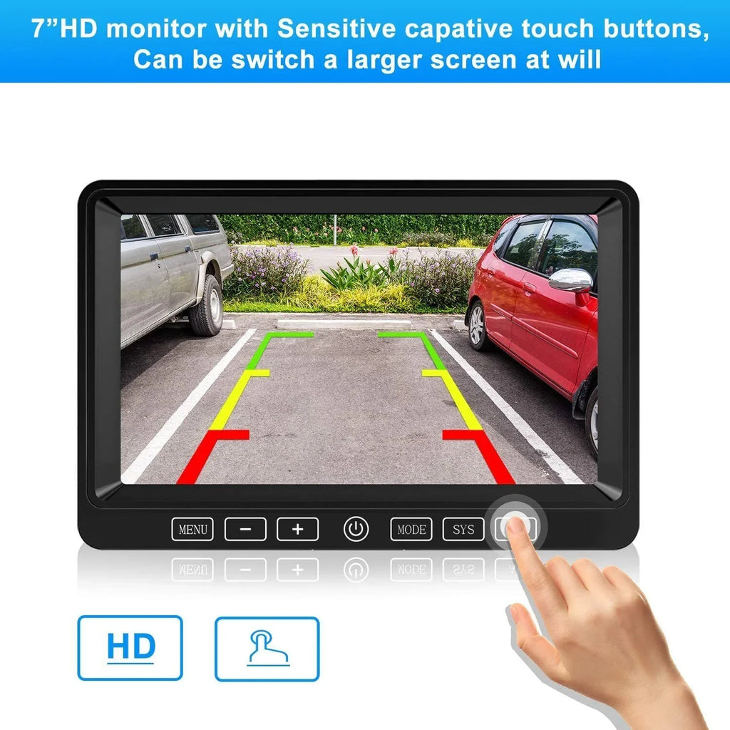 Xroose Wireless Backup Camera Car Rear View Parking System HD 1080P 7" Monitor 3.0 Night Vision for RV Camper Motohome Tralier Truck Van FW04