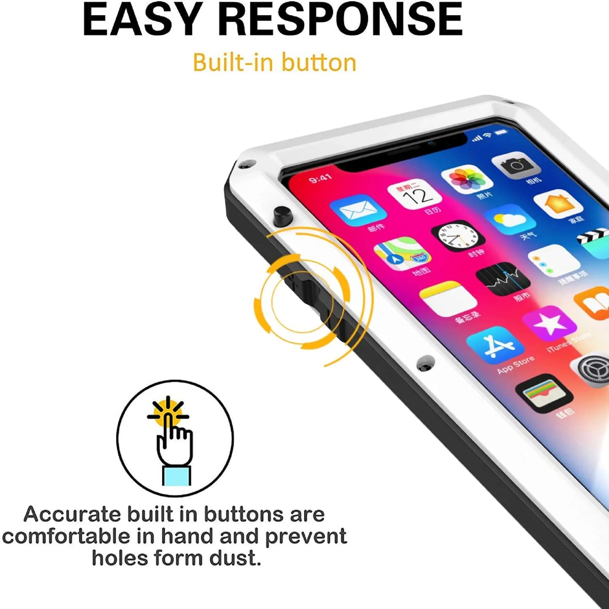Gorilla Glass Aluminum Metal iPhone 6s Plus Case (White) Heavy Duty Military Grade Shockproof and Scratch Impervious Protection, Rugged Outdoor Travel