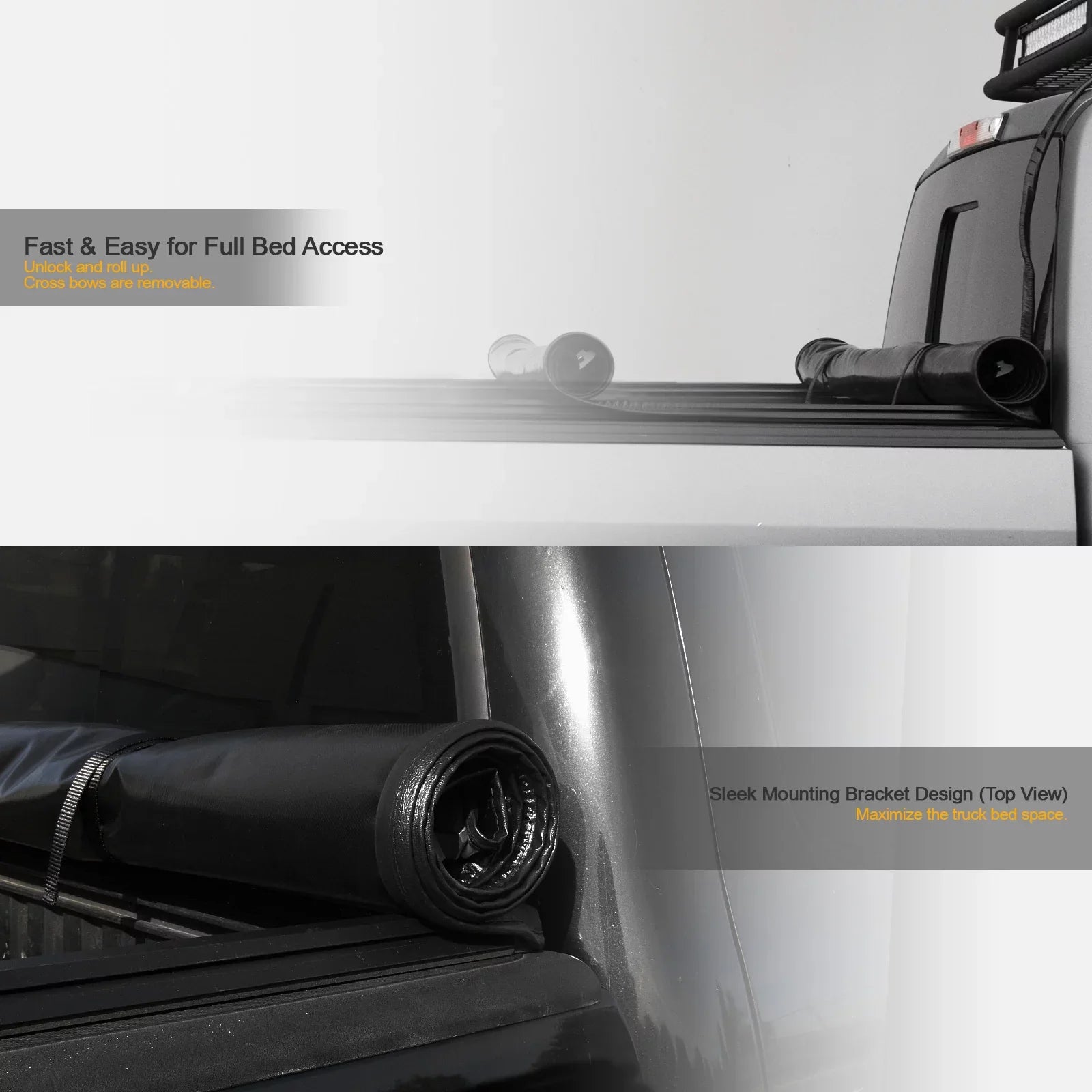 Stehlen 714937188747 Lock And Roll Up Tonneau Protection - Black For 2015-2022 Chevy Colorado / GMC Canyon 6 Feet ( 72" ) Bed
