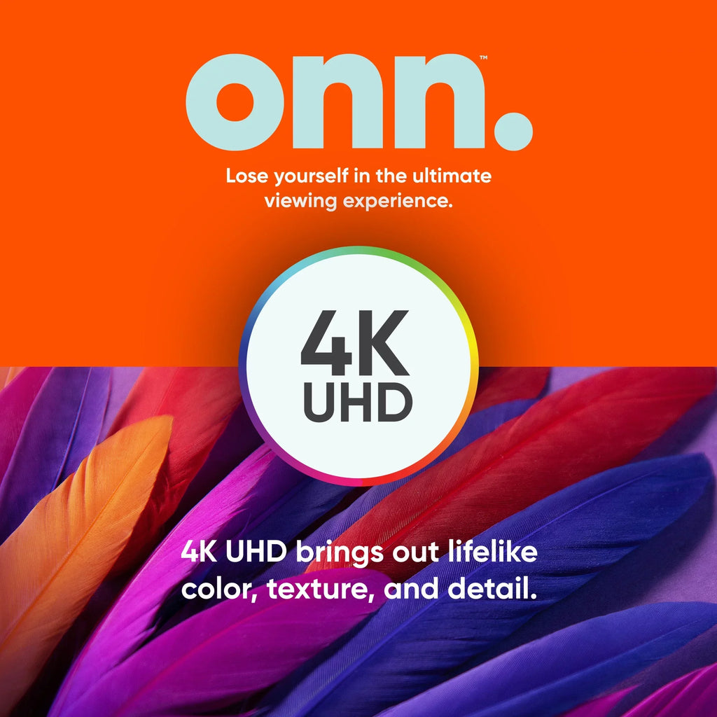 onn. 58” Class 4K UHD (2160P) LED Roku Smart TV HDR (100069454)