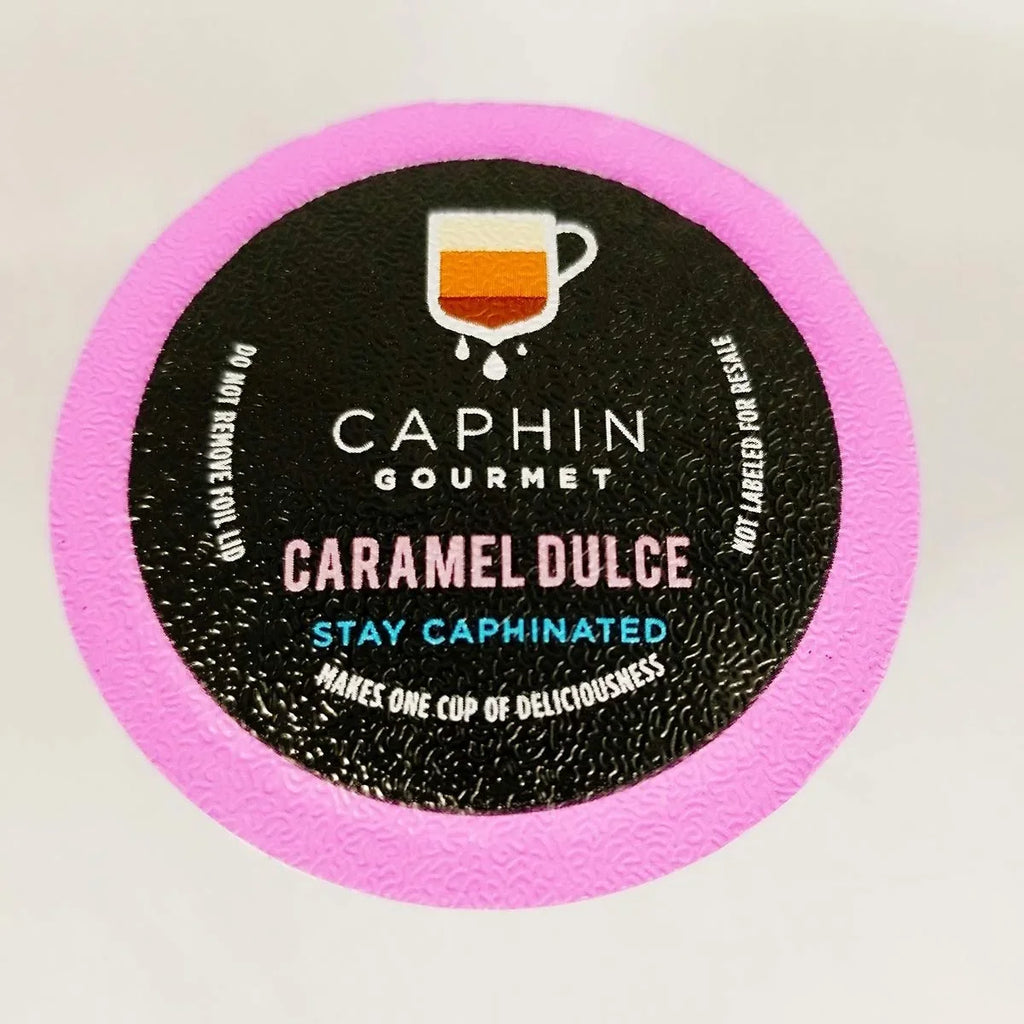 50 Count Caramel Dulce Caphin Gourmet Single-Serve Coffee Pods for Keurig K Cups Brewers (50 Count Matching with 2.0)