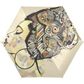 JSTEL Portrait Of Cute African Woman With Hat Folding Umbrella for Rain Sun Travel Mini Lightweight Compact Umbrellas