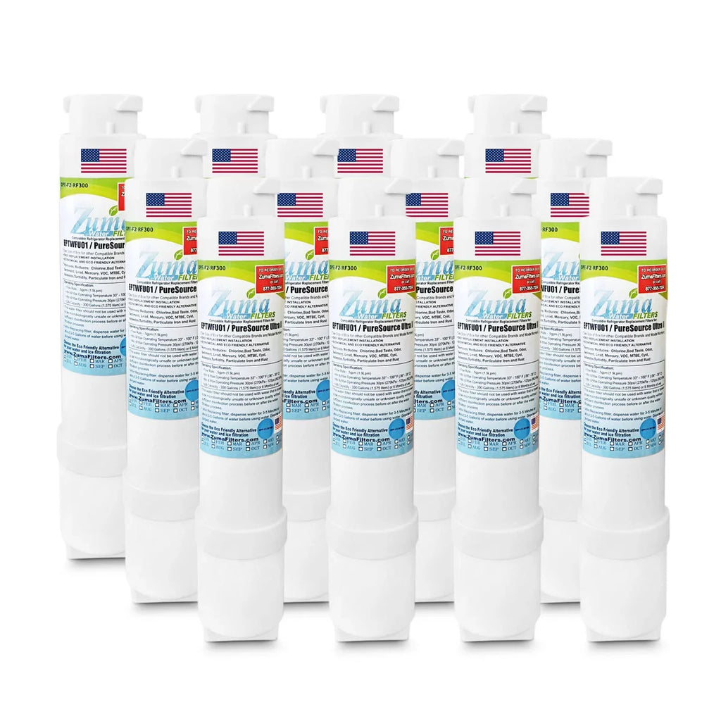 ZUMA Brand , Water and Ice Filter , Matching with FPBC2277RF0 - 12 Pack - Made in U.S.A.