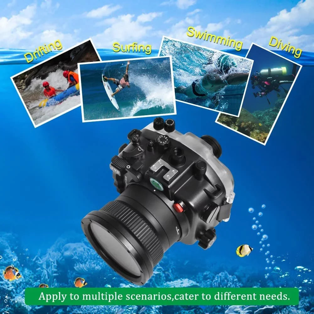 Seafrogs [40M/130FT] Underwater Housing Waterproof Case w/ 6 Inch Dome Port Kit for Sony A7R IV A7R4 ILCE-7R IV Matching with Sony FE 16-35mm F/4 28-70mm F3.5-5.6, 12-24mm F4 G Lens-Black