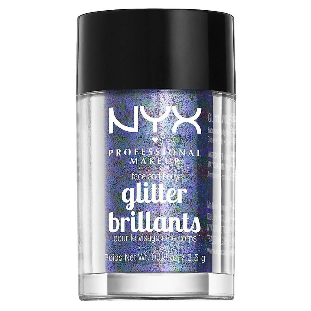 NYX Professional Makeup Face & Body Glitter, Violet 0.08 oz Pack of 2