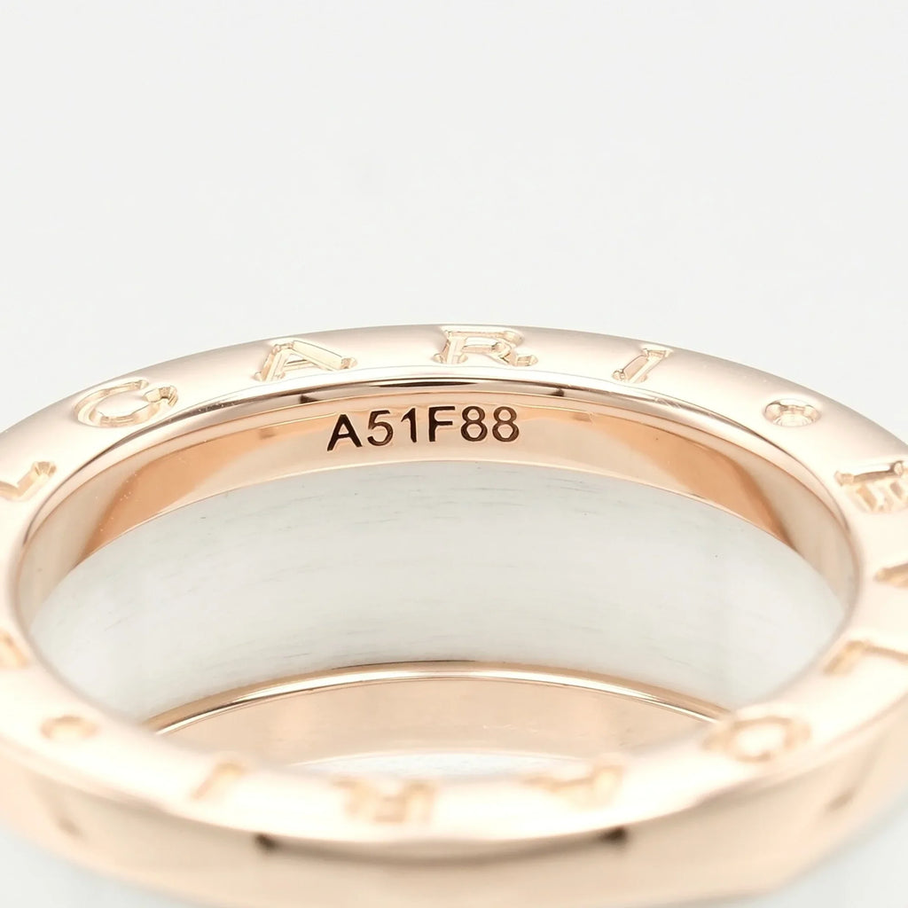Pre-Owned Bvlgari BVLGARI B Zero One Ring K18 PG Pink Gold Ceramic Approx. 7.22g I112223130 (Good)