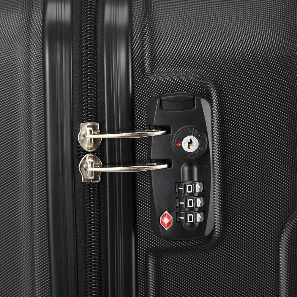 SalonMore 3 Piece Hardside Lightweight Spinner Luggage Bag Set With TSA Lock Black