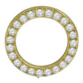 Solid Stainless Steel 14K Yellow Gold Finish Simulated Diamonds Rolex Watch Custom Bezel 32mm Insert Coating Case