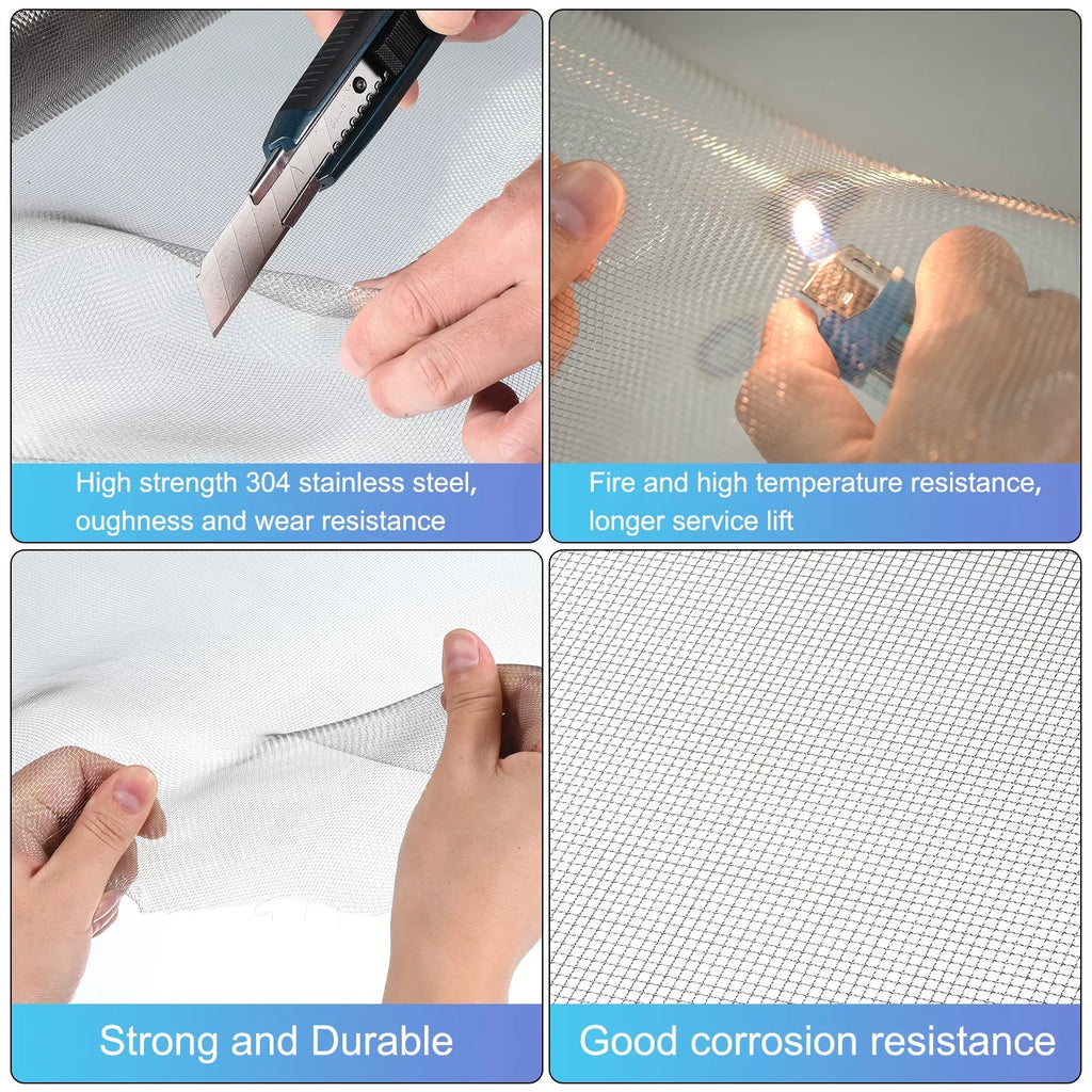 304 Stainless Steel Woven Wire Mesh Screen, Air Vent Mesh for Window Screen Screen Door Replacement
