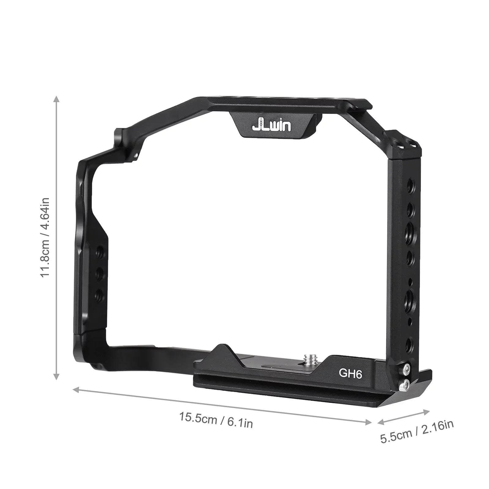 Dcenta Camera Cage Fitting with Panasonic GH6 Aluminum Alloy Construction with Cold Shoe Mount and Extensive Threaded Holes