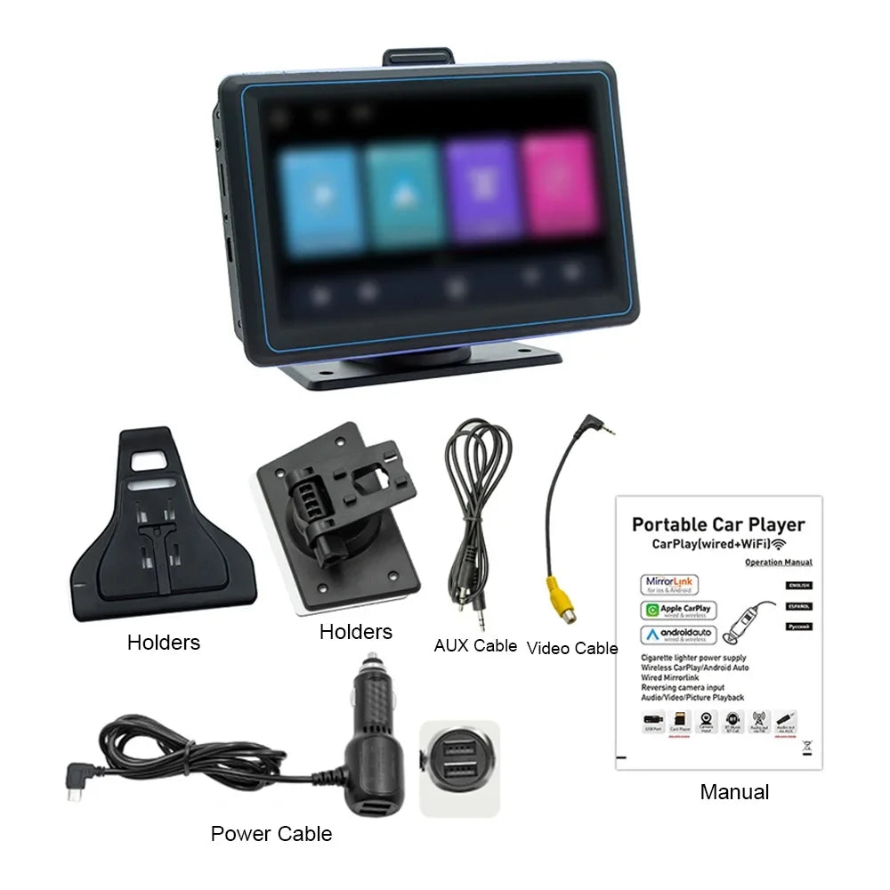 Pinnaco Car Stereo,Receiver 7'' 720P 5.0 Matching Auto USB BT Camera Dual Car Stereo Car Audio 5.0 Fitting MP5 Player Dual USB 12 Portable Car Fitting Android Nebublu 720P Car Portable