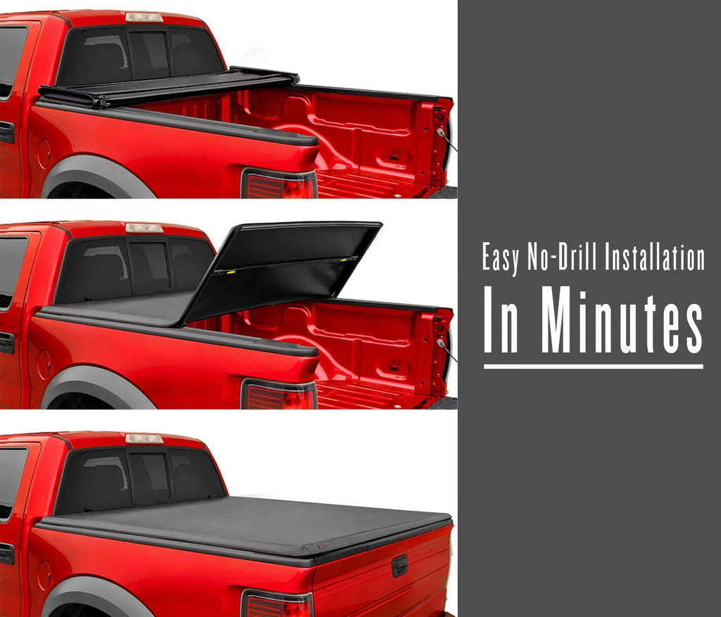 MaxMate Soft Tri-fold Truck Bed Tonneau Protection Fitting with 2019-2024 Ford Ranger | 6' (73") Bed | TCF371067