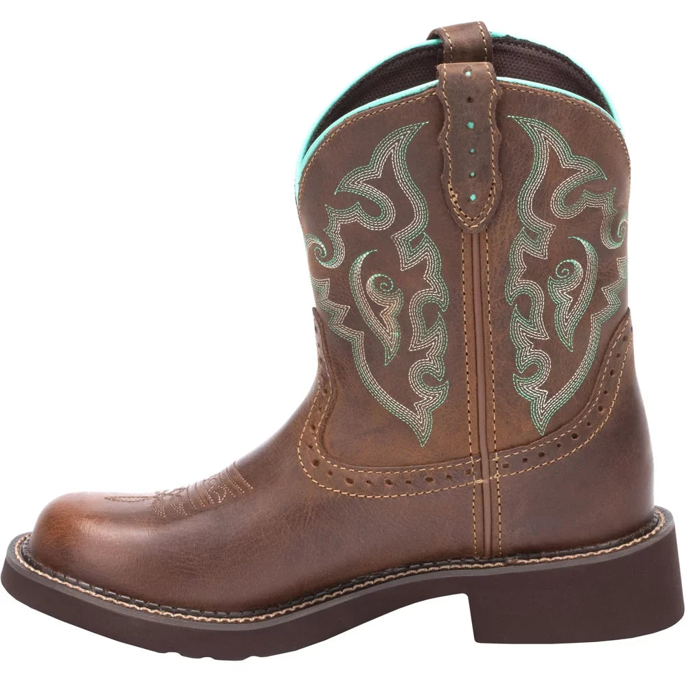 Justin Boots Womens Gemma Round Toe Casual Boots Mid Calf Low Heel 1-2"