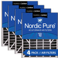 Air Bear 20x25x5 (4 7/8) Air Filter Replacement MERV 12 Pleated +Carbon 4 Pack