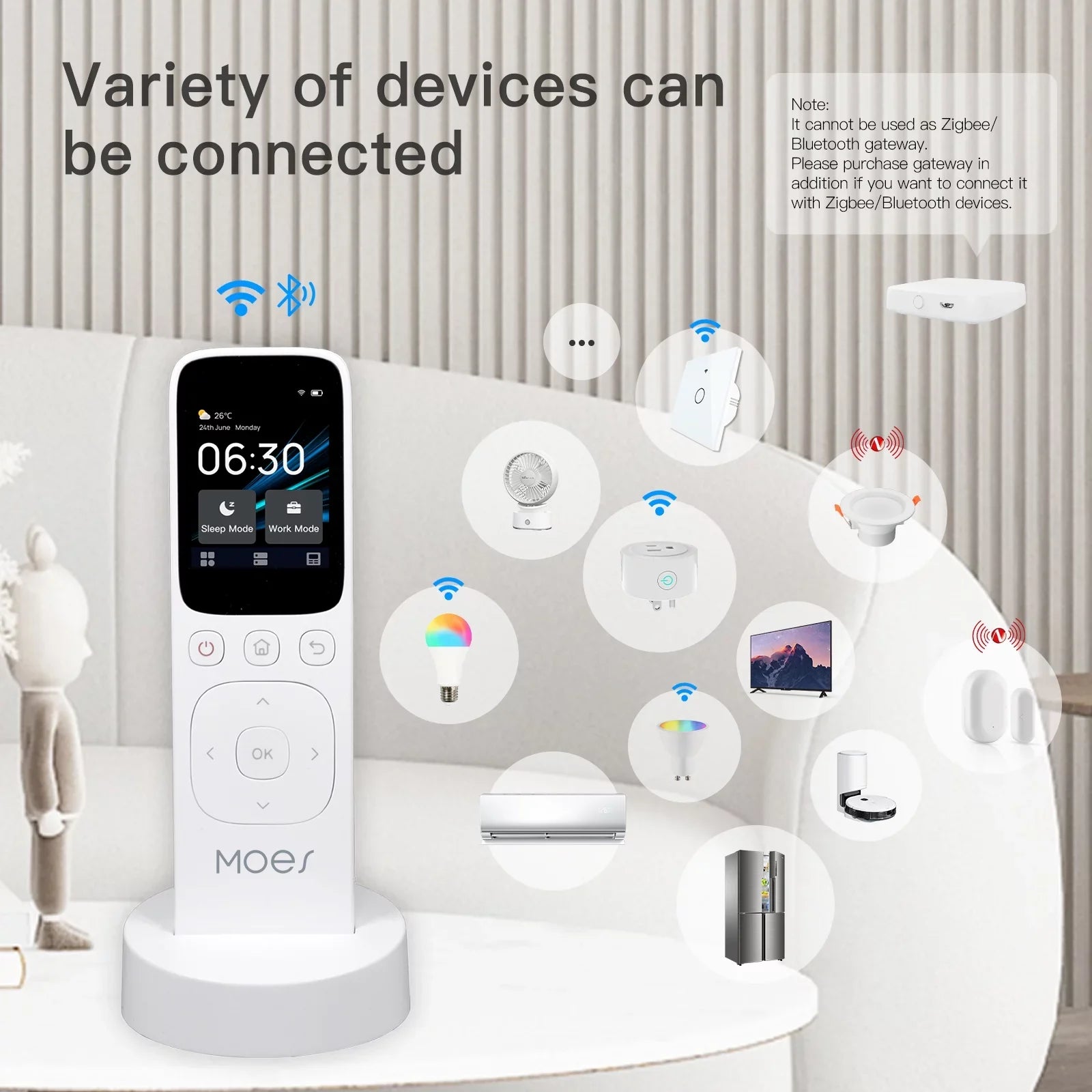 Center Control Panel Yabuy WiFi ligent Touched Screen Center Control Panel IR Remote Controller Home Center Control IR Remote Controller Fitting with MOES APP