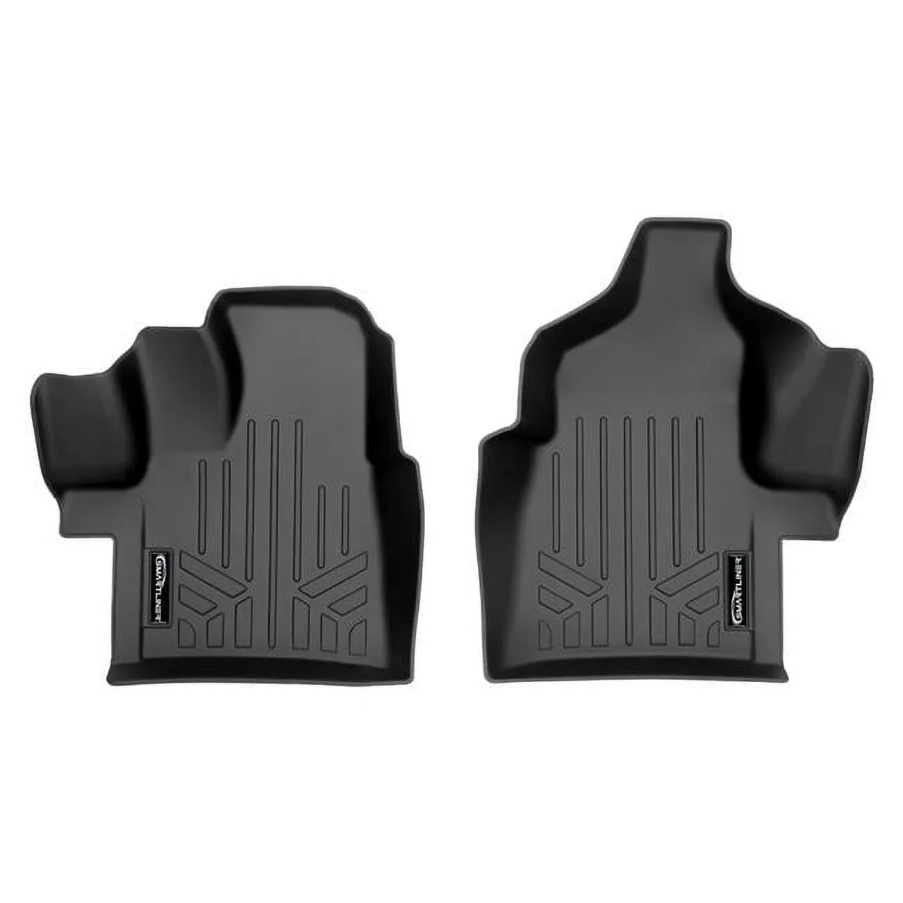 Smartliner SA0518 Custom Fit First Row Floor Mat Liners with Vinyl Flooring for 2020-2021 Ford Transit, Black