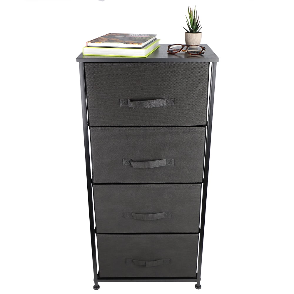 Home Basics 4 Drawer Storage Organizer, Black