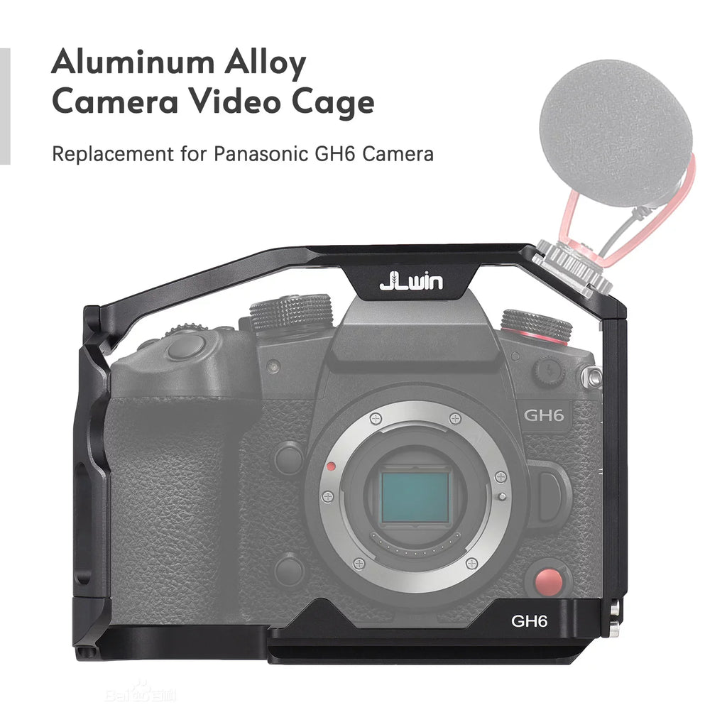 Dcenta Camera Cage Fitting with Panasonic GH6 Aluminum Alloy Construction with Cold Shoe Mount and Extensive Threaded Holes