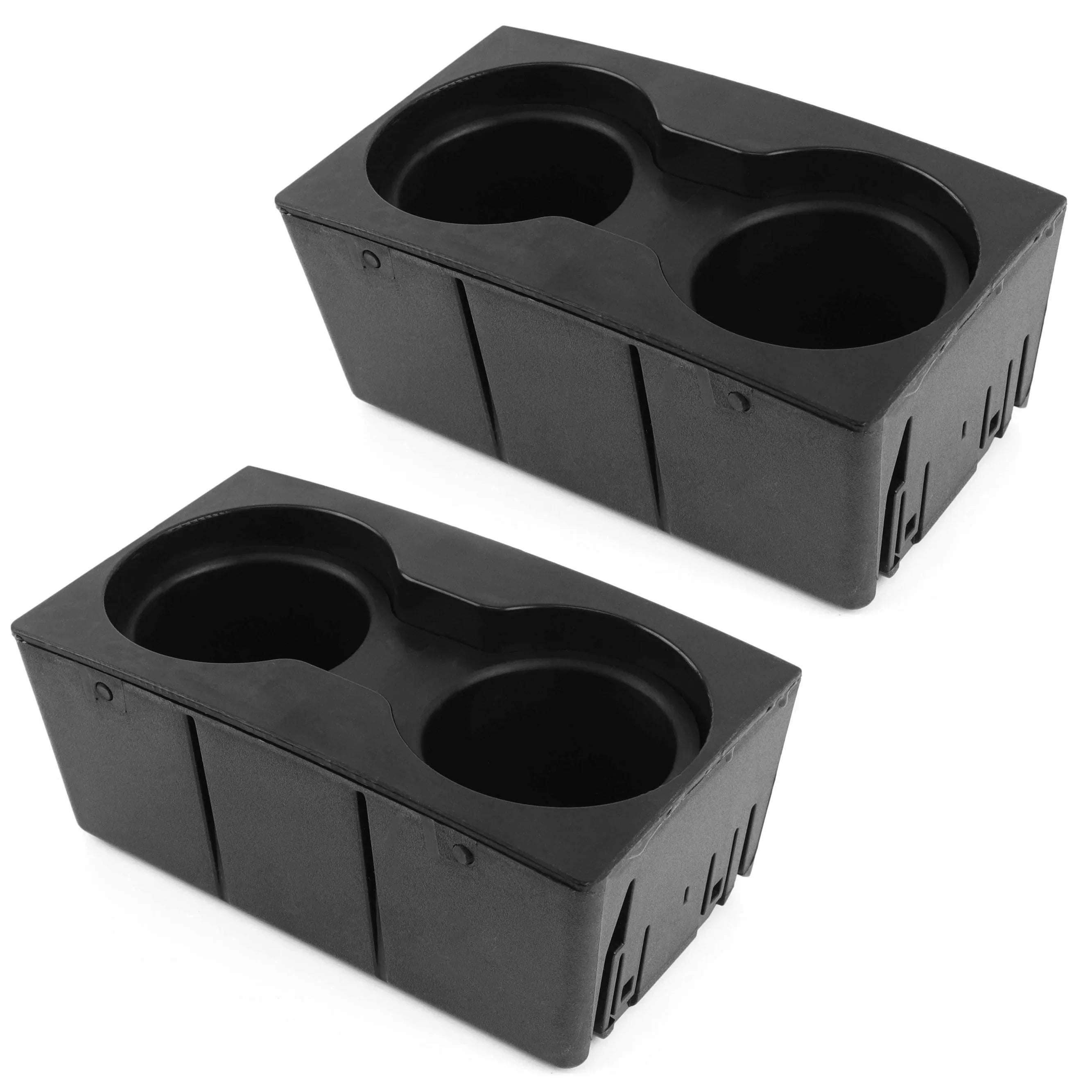 Red Hound Auto 2 Cup Holder Inserts Holds 4 Cups Fitting with Ford Super Duty F-250/F-350/F-450/F-550 2011-2016 fits Front Center Floor Mounted Console (flow through style) Black Beverage Holder
