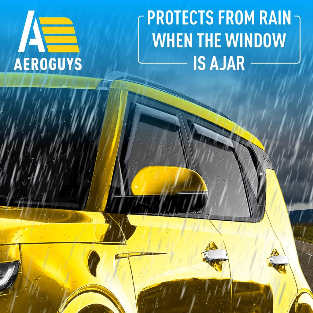 AEROGUYS in-Channel Window Deflectors Extra Long-lasting Window Visors Rain Guards Fit for Kia Soul 2020-2024, Sun Visors, Wind Vent Visors, Car Accessories- 4pcs. AG0284