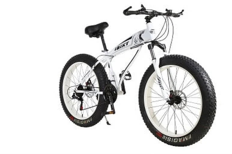 26 Inch 21 Speed 4.0 Fat Tire Bike Snow and Grass Sand Bike MTB Shark White
