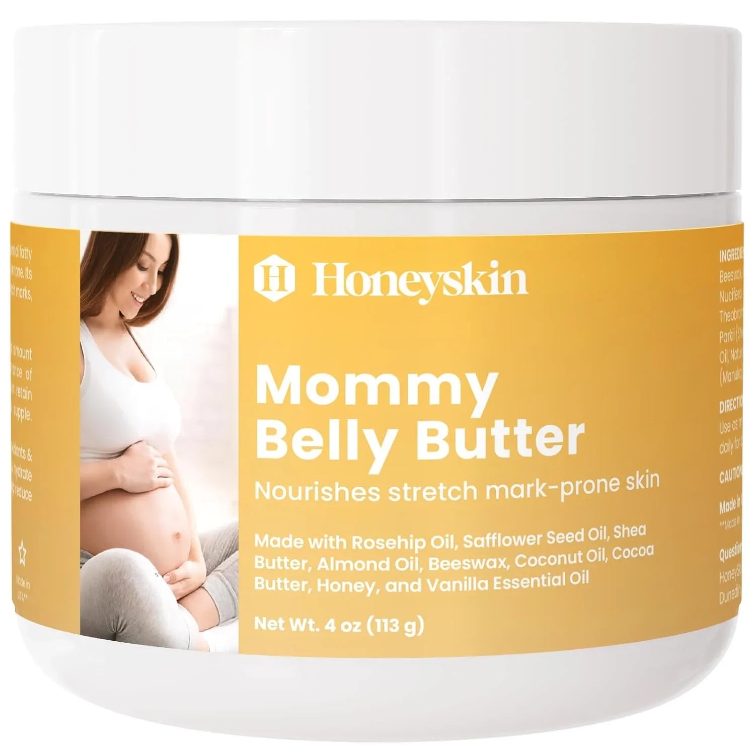 Honeyskin Nourishing Mommy Belly Butter for Stretch Marks - Skin Tightening and Firming(4oz)
