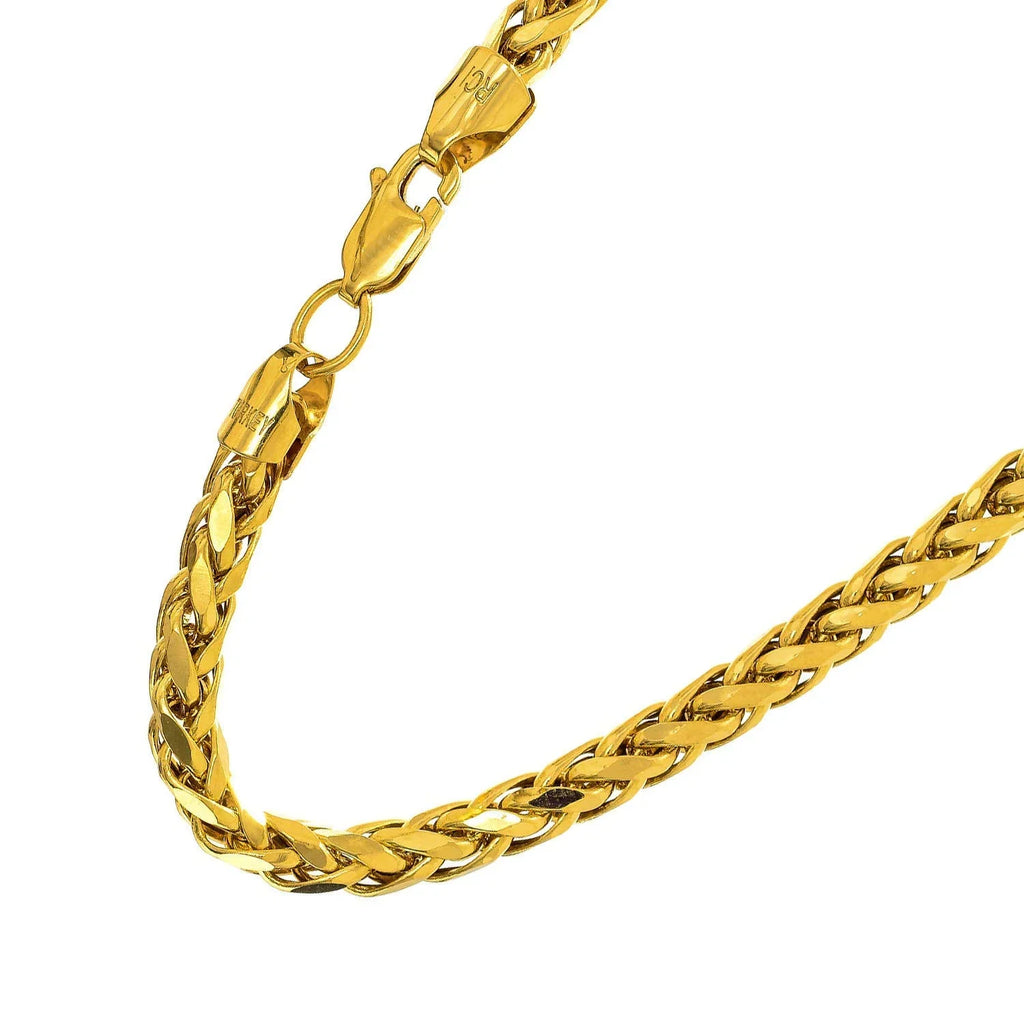 JewelStop 14k Semi-Solid Yellow Gold 4.1mm Diamond-Cut Lite Franco Bracelet, Lobster Claw- 8 Inches, 5.6gr.