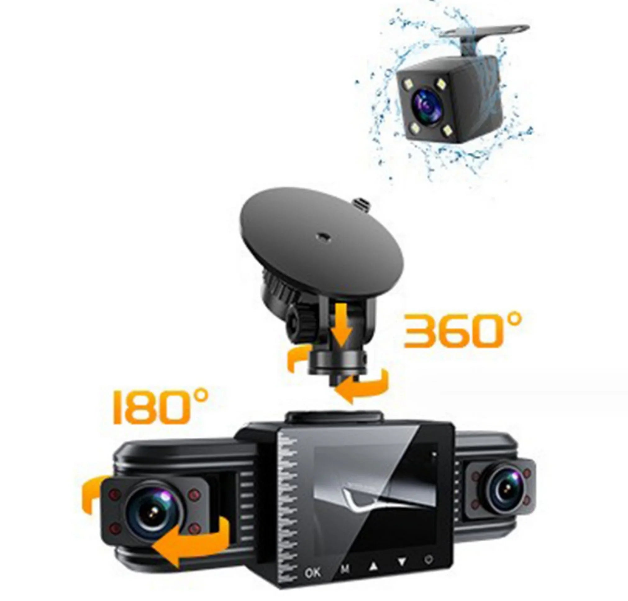 F30 HD Dual Lens Car Camera Vehicle DVR Dash Cam Video Recorder