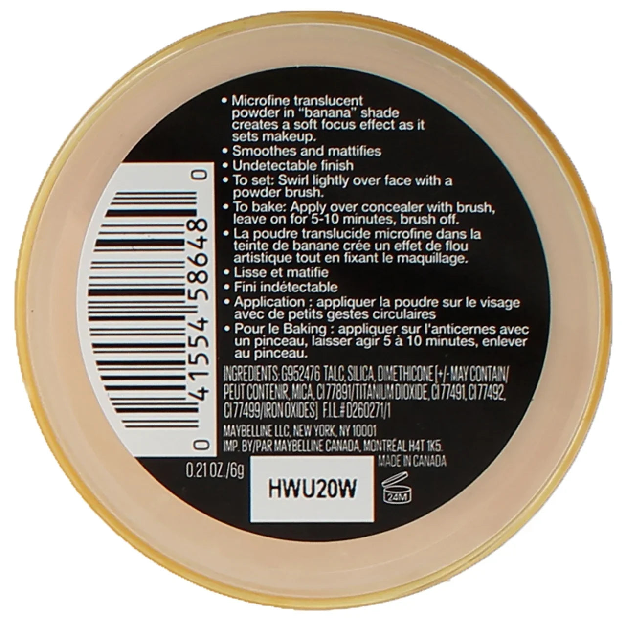 Maybelline Lasting Fix Banana Powder, Loose Setting Powder Makeup Banana 0.21 OZ (Pack of 4)