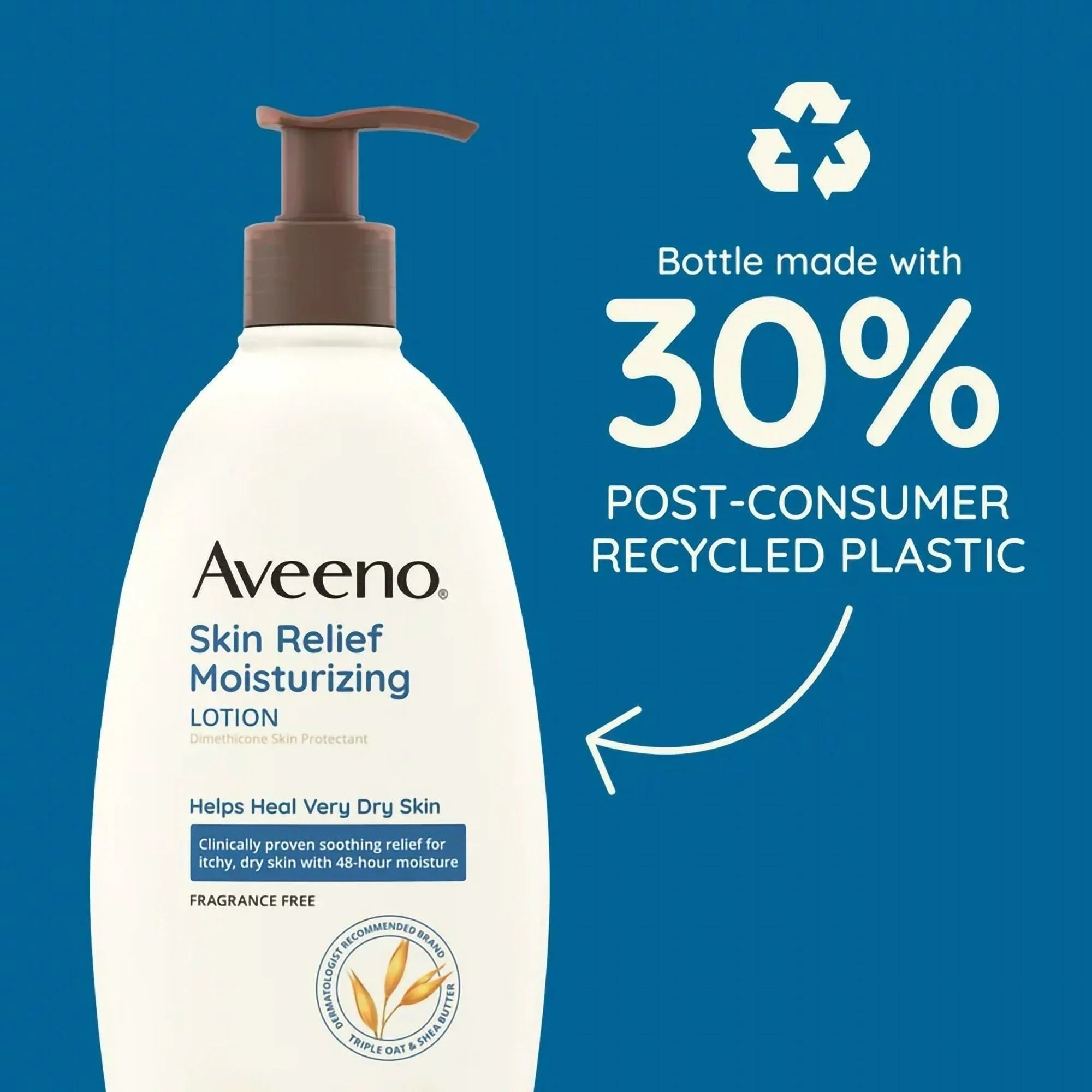 Hand and Body Moisturizer Aveeno Skin Relief 12 oz. Pump Bottle Unscented Lotion (EA/1)