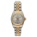 Rolex 76193 Oyster Perpetual 18k Yellow Gold Steel Silver Dial Ladies Watch 2005