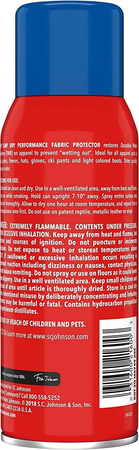 Kiwi Camp Dry Water Repellent Performance Fabric Protector, 10.5 oz 3 Pack