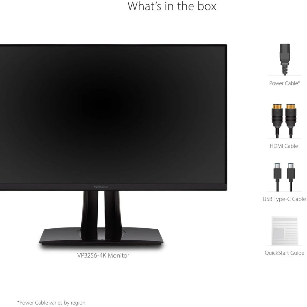 ViewSonic VP3256-4K 32 Inch Premium IPS 4K Ergonomic Monitor with Ultra-Thin Bezels, Color Accuracy, Pantone Validated, HDMI, DisplayPort and USB C for Professional Home and Office