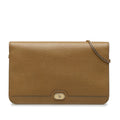 Pre-Owned Authenticated Dior Chain Crossbody Calf Leather Brown Crossbody Bag Unisex (Good)