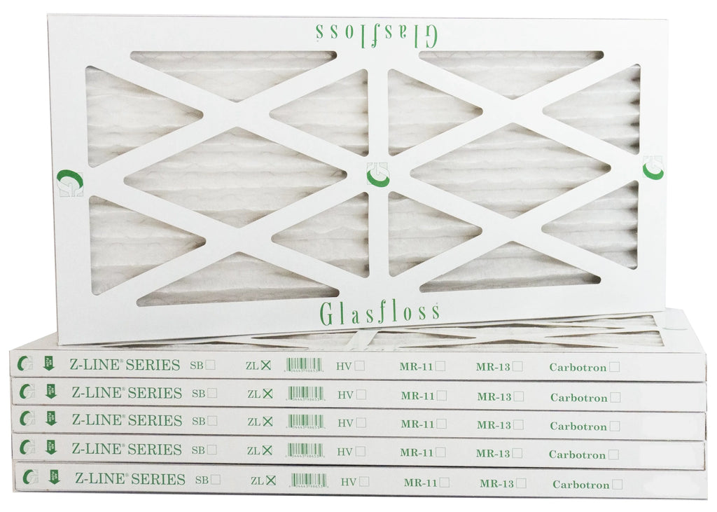 Glasfloss 22x36x1 - MERV 10 -Qty:6 - Furnace Air Filter - Made in USA (Actual Size: 21.5 x 35.5x7/8 inch)