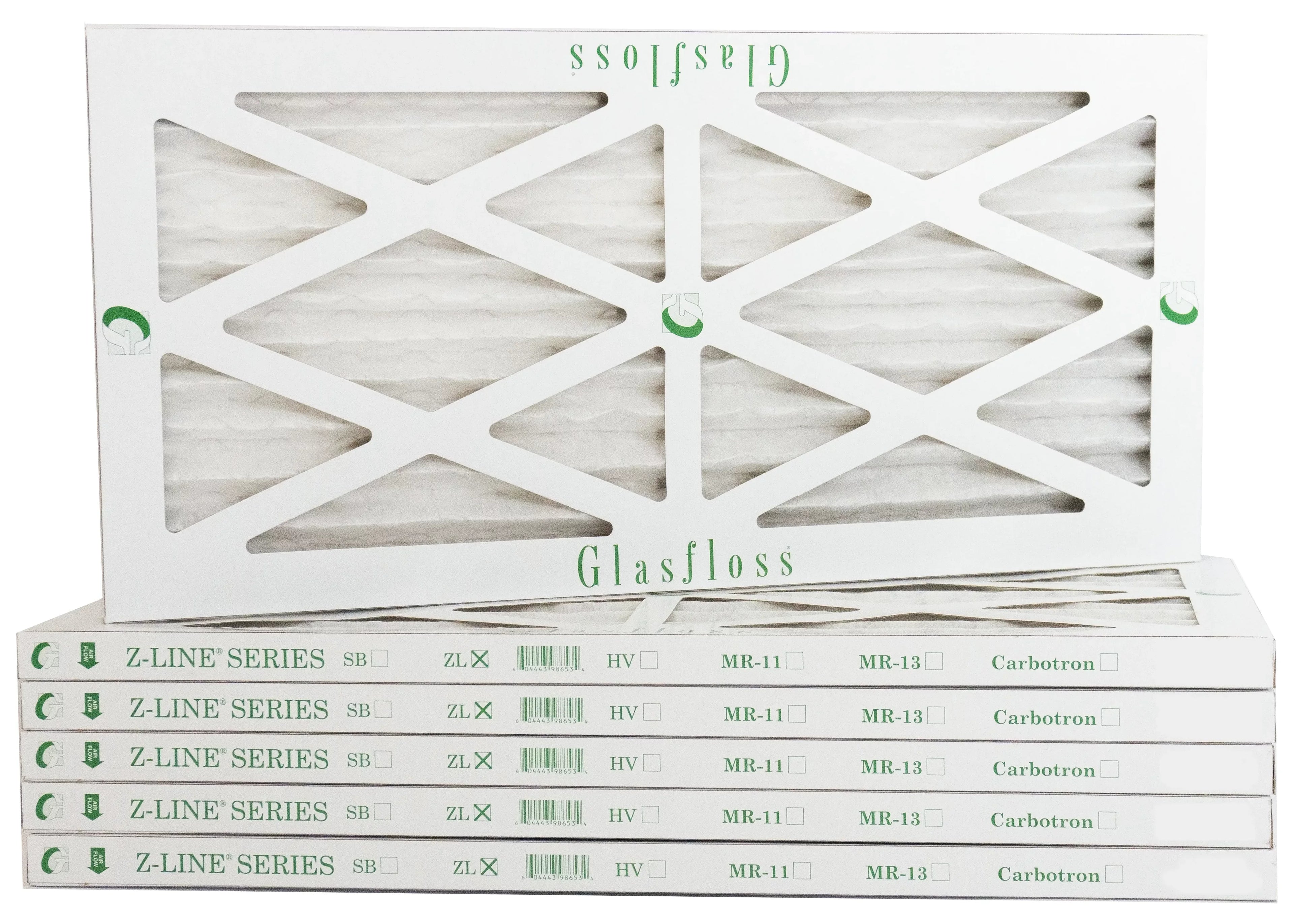 Glasfloss 22x36x1 - MERV 10 -Qty:6 - Furnace Air Filter - Made in USA (Actual Size: 21.5 x 35.5x7/8 inch)