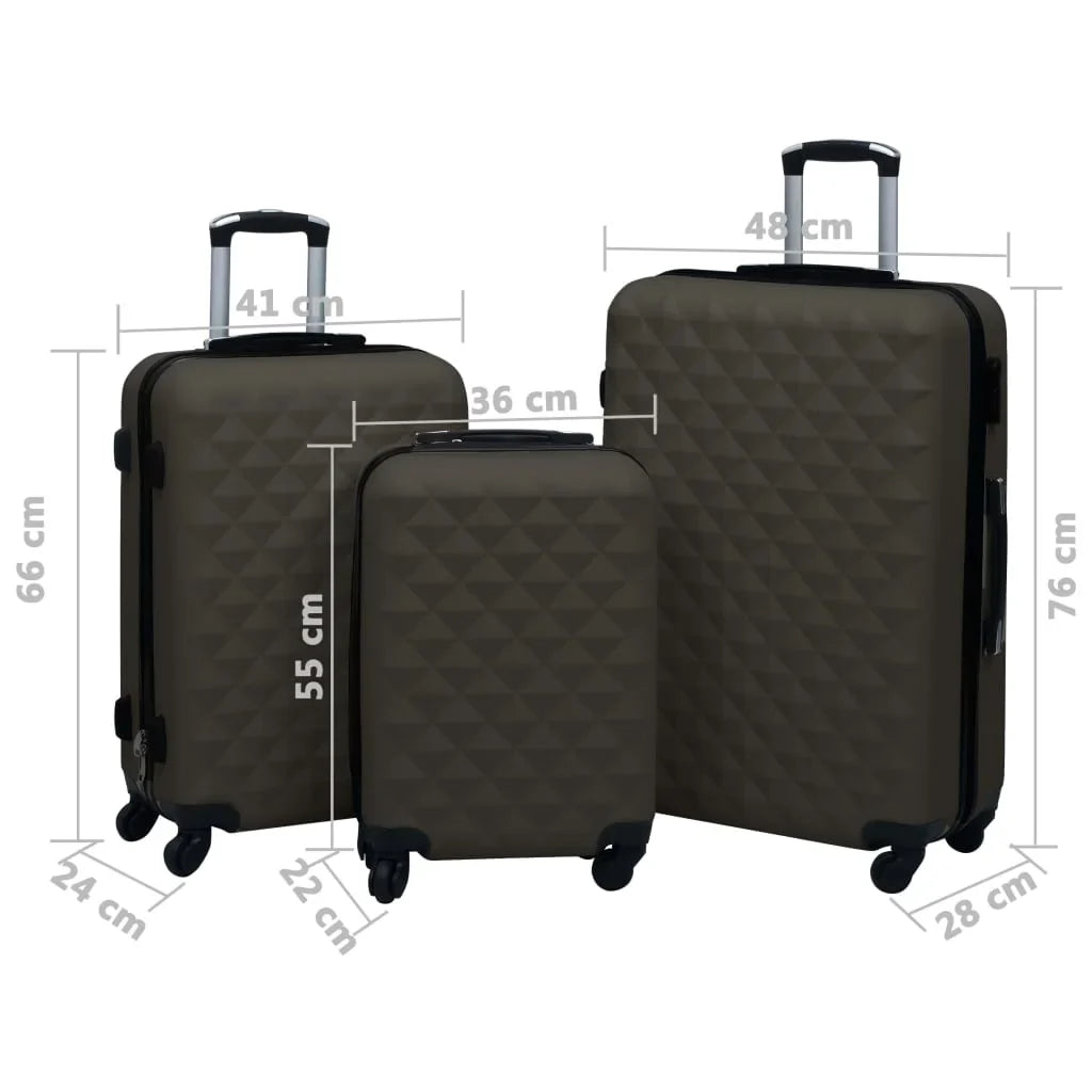 Andoer Resilient Abs 3 Pcs Material Locks Abs Suitcases Business Locks Sizes Suitcase Set Set With 3 Different Owsoo With 3 Set - Resilient 1229188b Abs Suitcase Set Pcs Set -