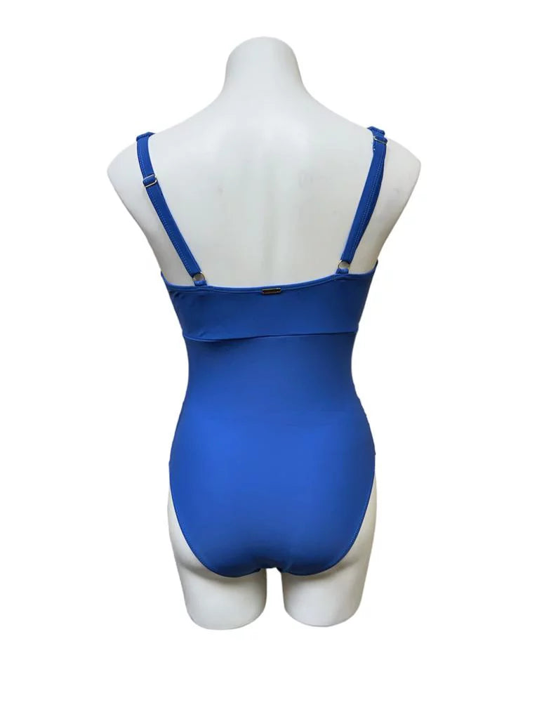 Nicole Miller BLUE YONDER Sweetheart Center Tie One Piece Swimsuit, US X-Large
